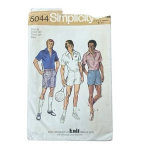 Men’s Vintage Pattern Simplicity 5044 1972 Knit Top SZ 36” Knit Shorts W 30” - Picture 1 of 3