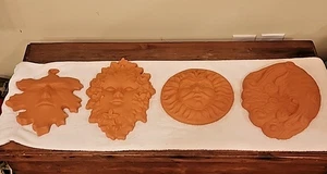 4 Seasons Faces Terra Cotta Clay Wall Tiles - Picture 1 of 14