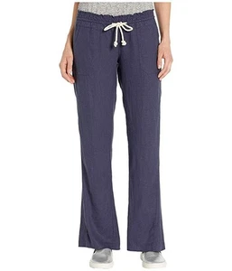 Roxy Juniors' Oceanside Wide-Leg Drawstring Pants - Mood Indigo-Medium - Picture 1 of 3