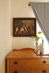 Vintage "Ein Paar Foxhounds" von George Stubbs 24" x 19" Original Öl Replik - Bild 1 von 8