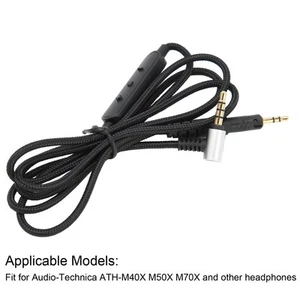 3.5mm Headphone Cable Headset Cord Fit For ‑Technica ATH‑M50X M40X CB - Afbeelding 1 van 22