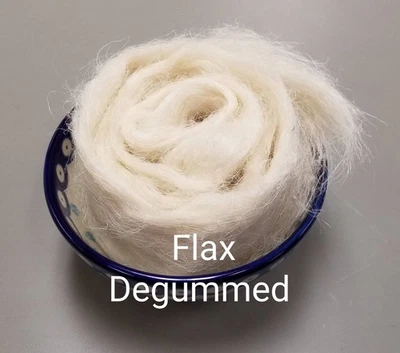 Flax Fiber Degummed and Bleached Card Sliver. Loose Fibers. 4 ounce. - Image 1 of 4