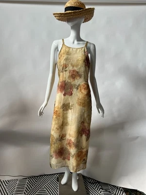 Petite Sophisticates Womens Dress Spaghetti Strap Floral  10P Tan   Polyester US - Image 1 of 4