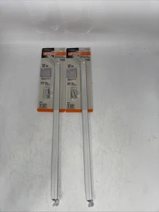Everbilt 12 pollici Staffa di supporto per mensola in acciaio bianco L (2 pezzi da 2) - Foto 1 di 2