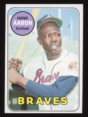 1969 Topps бейсбол #100 Хэнк Аарон почти как новый - Изображение 1 из 2