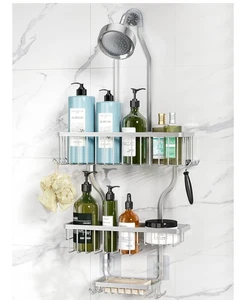 Shower Caddy Hanging - Never Rust Shower Organizer - Aluminum Over The Head Cadd - Picture 1 of 3