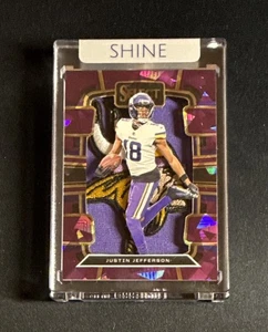 Justin Jefferson Purple Prizm Vikings Jersey Card Art 1/1 Created By SHINE - Picture 1 of 2