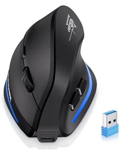 Ergonomic Wireless Mouse, Bluetooth Vertical Mouse with LED Light, Control Up... - Picture 1 of 4