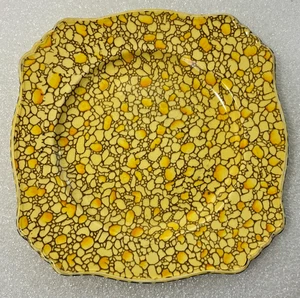 Rare Vintage Royal Winton Grimwades Yellow Chintz 'PEBBLES' Art Deco Plate 1930s - Picture 1 of 5