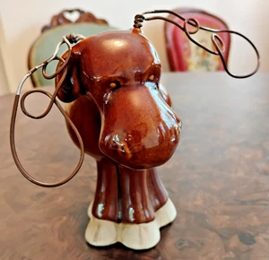 Big Sky Carvers Ceramic Brown Bearded Moose Figurine Wire Antlers Country Lodge - Picture 1 of 7