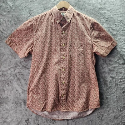 Kennington Men's Shirt M Short Sleeve Brown White Paisley Regular Fit Medium - Image 1 of 4