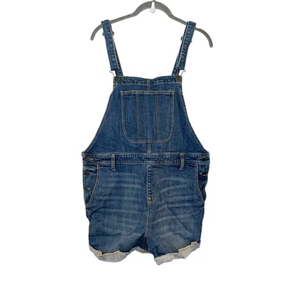 Pantalones Cortos Old Navy Para Mujer L Azul Baberos 3" Pantalones Cortos Denim Lavado Medio Mameluco Foto 1 de 4