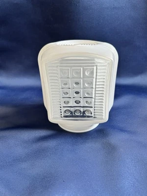 VINTAGE Glass Light Globe Shade Art Deco 5.5" White Milk Beaded w/ 3" Fitter MCM - Image 1 of 4