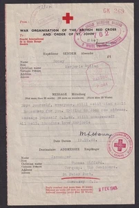 Guernsey WW2 1942 Red Cross message - Picture 1 of 2