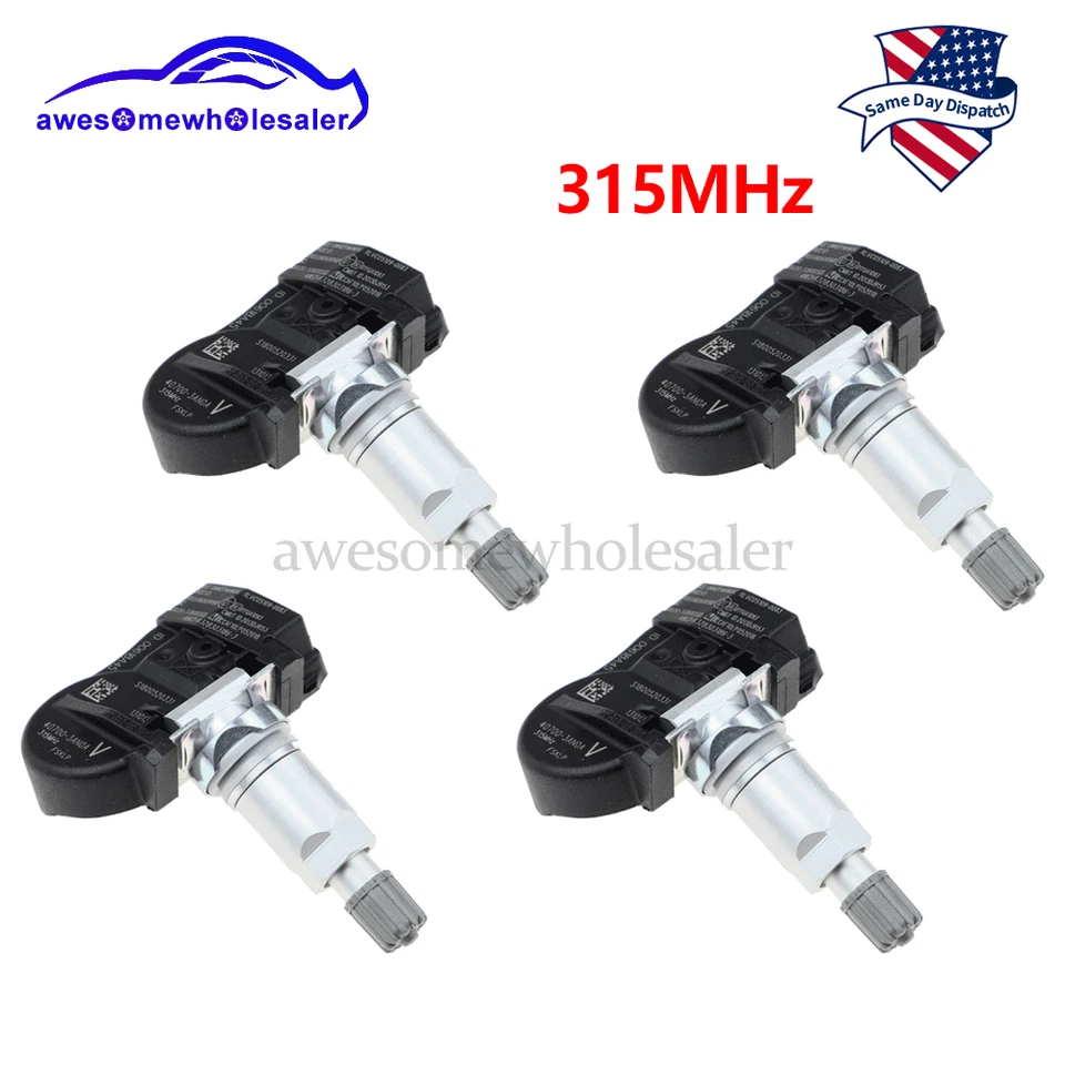 Juego de 4 sensores de presión de neumáticos TPMS 407003AN0A para Nissan Versa Sentra 2013-2018 Foto 1 de 4