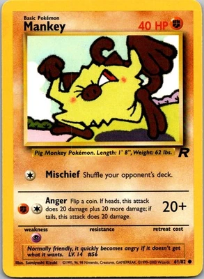 Mankey 61/82 Team Rocket Common LP - Image 1 of 2
