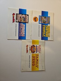 3 Nintendo NES Instruction Booklets Wheel Of Fortune, Jeopardy, Family Feud!