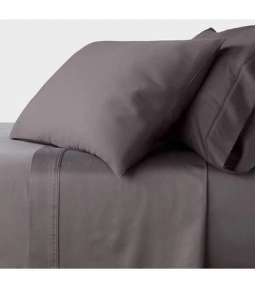 Queen 400 Thread Count Performance Flat Sheet Radiant Gray - Threshold - Image 1 of 3