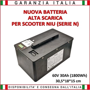 Batteria Litio 60V 30Ah per scooter elettrico NIU compatibile modelli N serie - Foto 1 di 5