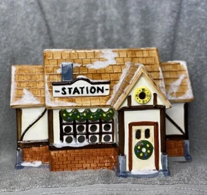 Department 56 Train Station + Trains 50873 Lighted Building 1980's Japan Vintage - Picture 1 of 10