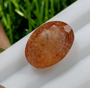 Sunstone Faceted Oval Natural Shape Flashy Jewelry Gemstone Cut Loose 7.95 cts - Picture 1 of 7