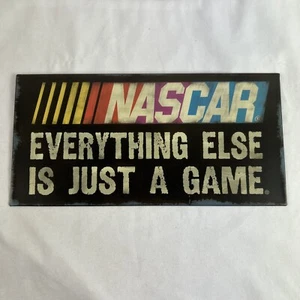 NASCAR Everything Else Is Just A Game Metal Sign 5” X 10” Distressed Black - Picture 1 of 5
