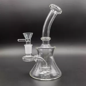 6inch Heavy Clear Glass Smoking Pipes Hookah Hand Pipe W/ 14mm Male Bowl New - Picture 1 of 9