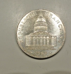 100 FRANCS PANTHEON 1983 silver 15 GRAMMES - Picture 1 of 2