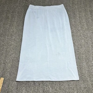 Eileen Fisher System hellblau Seidenmischung Strick Midirock Größe Large - Bild 1 von 4