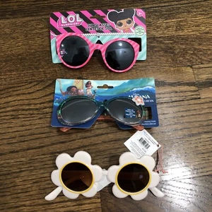 NEW Girls Sunglasses Kids Lot Of 3 Disney Moana L.O.L Surprise LOL Sun Beach - Picture 1 of 9