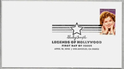 SHIRLEY TEMPLE CHILD ACTRESS 2016 US #5060 FOREVER STAMP FIRST DAY COVER SEALED - Image 1 of 4