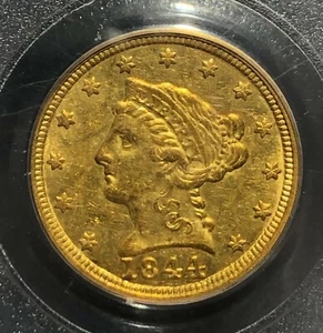 1844-C Quarter Eagle $2.50 Gold Piece (Charlotte Mint) PCGS AU 58 * - Picture 1 of 4