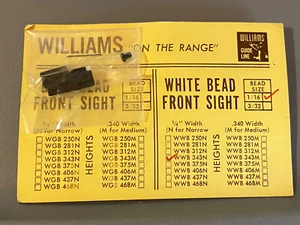 Vtg NOS Williams Front Sight 1/16 White Bead 1/4” Wide WWB 343N - Picture 1 of 1