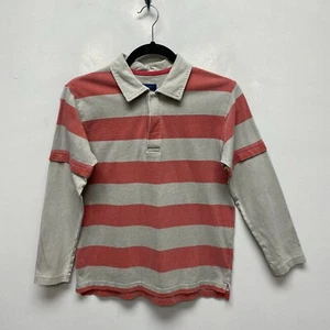 Mini Boden Boys Red Striped Collared Raglan Sleeve Cotton Collared Shirt 9-10Y - Picture 1 of 6