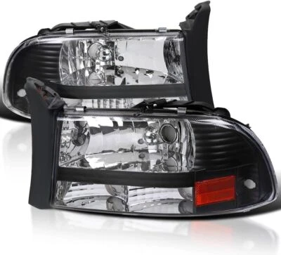 Faros delanteros transparentes negros diestros+derechos para Dodge Dakota Durango 1997-2004 2 un. Foto 1 de 4