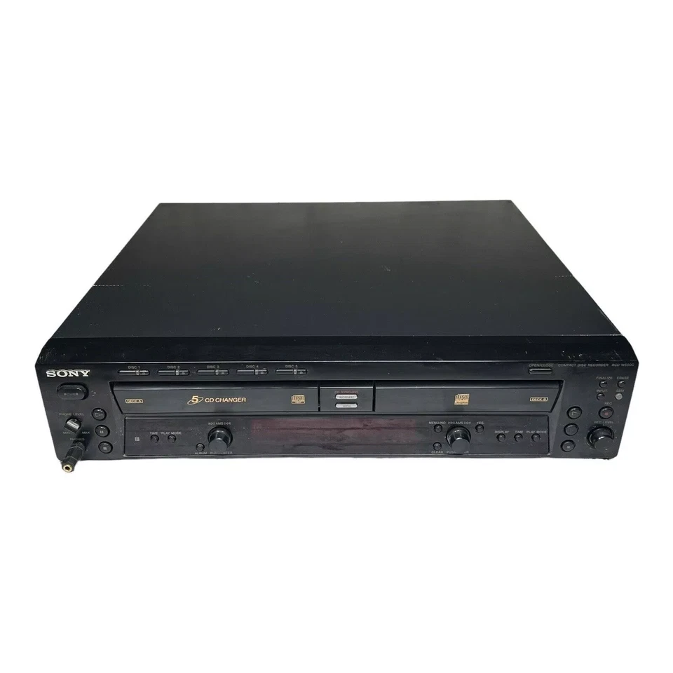Sony RCD-W500C 5 CD Changer W Remote A & B Will Not Open/SEE DETAILS Below - Image 1 of 1