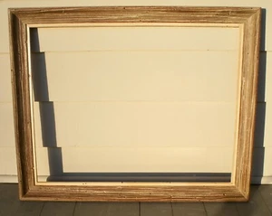 GOOD QUALITY MID CENTURY MODERN WORMY CHESTNUT PICTURE FRAME 20 1/8 X 15 3/4 IN. - Picture 1 of 10