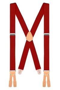 Buyless Fashion Button End Logger Men Suspenders 48" Adjustable 1 1/4" X Shape - Picture 1 of 84