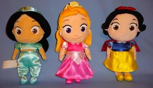 Disney Store PRINCESS DOLL LOT Aurora-Snow White-Jasmine-PLUSH Babies-Toddlers-3 - Picture 1 of 13