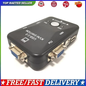 USB 2.0 KVM Switcher Adapter 1920x1440 2 In 1 Out Mouse Keyboard Share Switcher - Afbeelding 1 van 12