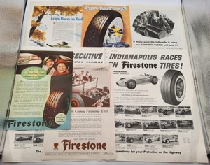 Vintage 1920s - 1950s Firestone & Goodyear Tires Magazine Print Ads - Picture 1 of 5