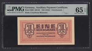 Germany 1 Reichsmark 1942, Pick M36, PMG 65, UNC - Picture 1 of 2