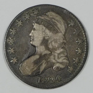1824 Capped Bust/Lettered Edge Half Dollar FINE Silver 50c - Picture 1 of 4
