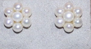 ORECCHINI FIORI PERLE COLTIVATE 8,5 TCW IN ORO GIALLO 14K - Foto 1 di 9