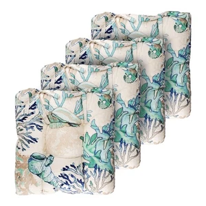 Coussin de chaise triple coussin Greenland Home, 4 pièces (paquet de 1), Atlantis - Photo 1/9