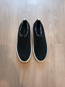 Gorgeous RALPH LAUREN Black White LOGO Women Size 8 Sneakers - Picture 1 of 10