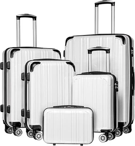 Coolife Luggage Expandable 5 Piece Sets PC+ABS Spinner Suitcase 20 inch 24 inch - Picture 1 of 7