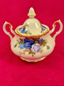 Royal Albert Moonlight Blue Rose Covered Sugar Bowl Pot & Lid Royal Doulton NEW - Picture 1 of 5