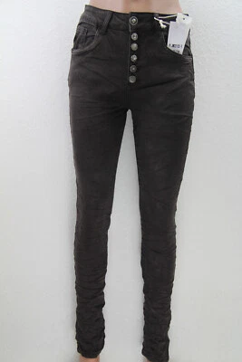 JEWELLY Damen Jeans Denim Klassisch Broun Knopfleiste Steinchen JW22122-7 - Bild 1 von 4