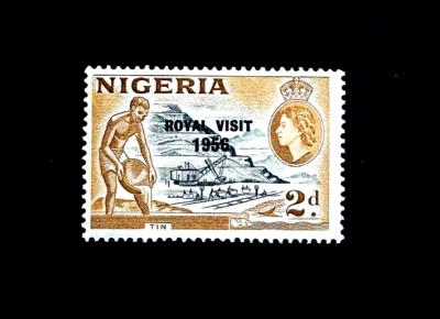 Sello de NIGERIA - 1956 Royal Visit Queen Elizabeth Overprint Sn 92 MNH r54🔥 Foto 1 de 2